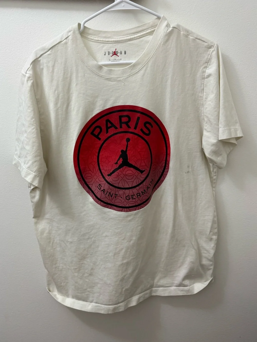 Jordan Tee with Red Jumpman and Gray Lettering